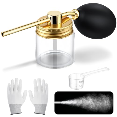 Qualirey 1 Pack Diatomaceous Round Food Grade Bulb Duster, Powder Duster About 2oz, Powder Dispenser, Home Applicator, Puffer Sprayer for Multi Purpose Indoor and Outdoor Use (Golden) - color: Golden