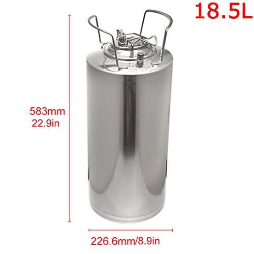Mini Stainless Steel Beer Keg,Portable Home Dispenser System to Keep Fresh for Home Kitchen Brewing Beer,Keeps Carbonation for Craft Beer Draft and Homebrew,18.5L - size: 18.5L