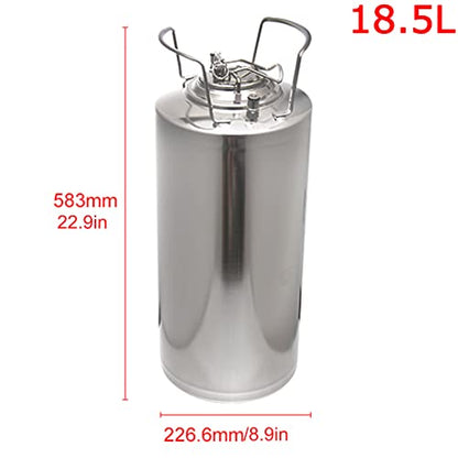 Mini Stainless Steel Beer Keg,Portable Home Dispenser System to Keep Fresh for Home Kitchen Brewing Beer,Keeps Carbonation for Craft Beer Draft and Homebrew,18.5 Liters