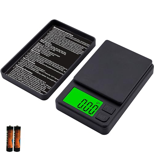 Digital Pocket Scale 1000g x 0.01g Weigh Gram Scale, Mini Scale, Digital Grams Scale, Food Scale, Jewelry Scale, Kitchen Scale with Backlit LCD, 7 Units Tare, Battery Included, Black