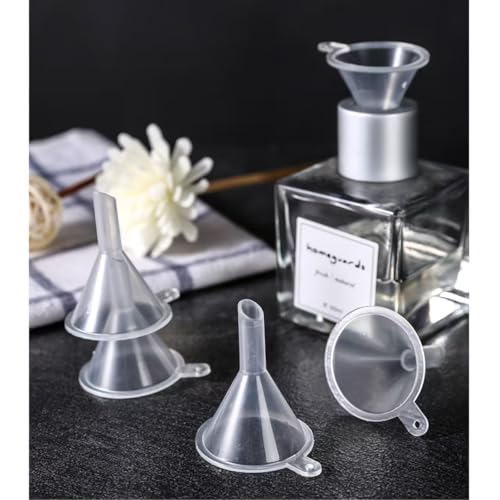 9 PCS Mini Funnels with 3 Droppers, Food Grade Clear Plastic Funnel with Wide Mouth for Essential Oil, Lotion, Perfume, Powder, Granule, 3 Sizes