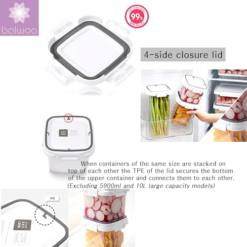 Pickle keeper Press Plate Food Storage Container Organizer for Kimchi Sauerkraut Fermentaion Airtight Lid Locking for Preserved Food (10L / 2.6 gal) - size: 10L / 2.6 gal