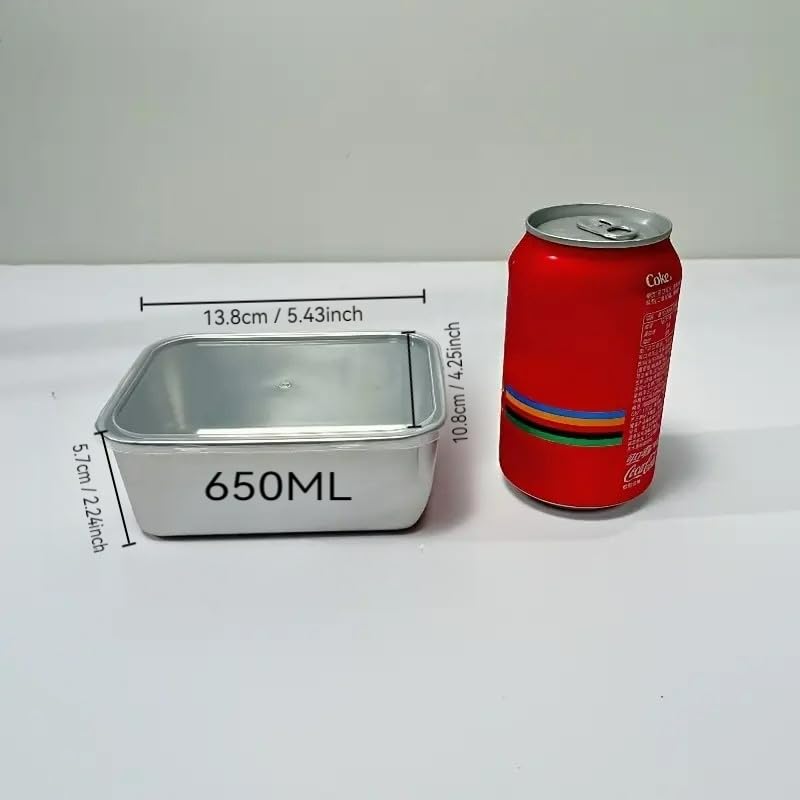 6pcs 304 Stainless Steel Food Containers with Lids, Stacking Snack Containers for Office and Home - color: silver