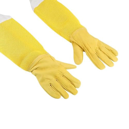 1 Pair Beekeeping Gloves Sheepskin Breathable Long Sleeves Protective Apiculture Equipment