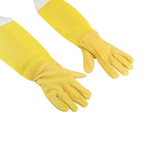 1 Pair Beekeeping Gloves Sheepskin Breathable Long Sleeves Protective Apiculture Equipment