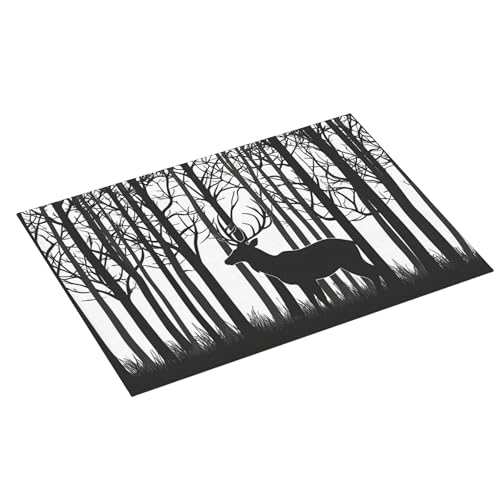 Deer Dish Drying Mat for Kitchen Counter Microfiber Super Absorbent Non-Slip Dish Drying Pad for Countertops Dishes Utensils Stylish Quick-Dry Machine Washable 18x24 Inch - color: Deer