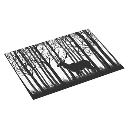 Deer Dish Drying Mat for Kitchen Counter Microfiber Super Absorbent Non-Slip Dish Drying Pad for Countertops Dishes Utensils Stylish Quick-Dry Machine Washable 18x24 Inch - color: Deer