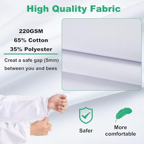 Professional Bee Suit for Kid and Girl, Kid Beekeeping Suit Beekeeper Suit with Glove &Ventilated Hood, Multi-Size Bee Outfit for Backyard and Bee Keeper for Bee Keeper Catcher Christmas Costume - size: Kid-L for 3'9"-4'3"
