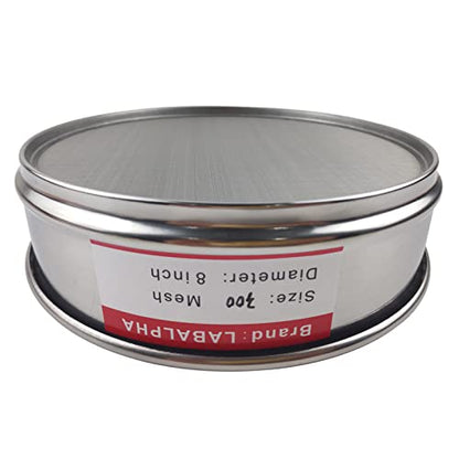 LABALPHA 300 Mesh Lab Sieves, #300 Mesh Test Sieve, 8'' Diameter, 304 Stainless Steel Wire Cloth (0.054mm) - size: 300 mesh (0.054mm)