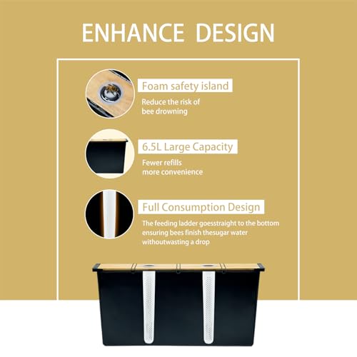 2 Pack 6.5L Bee Pro Feeder with Anti-Drowning Design, Beehive Frame Feeder, Premium Beekeeping Feeder, Bee Sugar Water Feeder, Deep Frame Feeder for Honey Bee Beekeeping Supplies