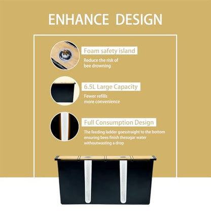 2 Pack 6.5L Bee Pro Feeder with Anti-Drowning Design, Beehive Frame Feeder, Premium Beekeeping Feeder, Bee Sugar Water Feeder, Deep Frame Feeder for Honey Bee Beekeeping Supplies