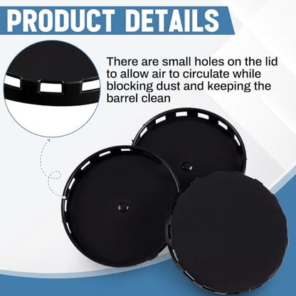Qinyoung 150 Pcs Keg Plastic Caps with Ventilation Holes Plastic Lids for Protect the Kegs Filling and Valve (Black) - color: Black