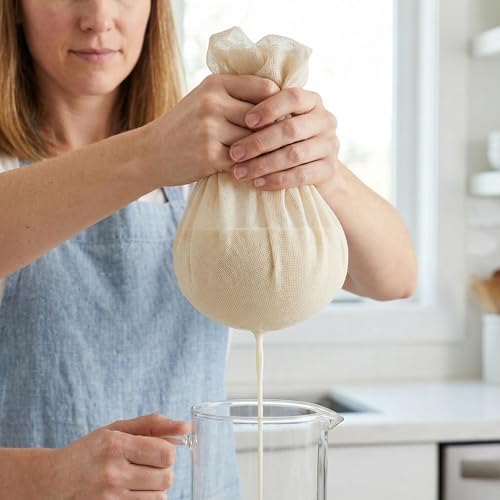 Reusable Cheesecloth 50×50 cm, Fine Cotton Straining Cloth for Cooking, Baking, Juicing & Cheese Making, Washable Kitchen Strainer Fabric