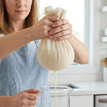 Reusable Cheesecloth 50×50 cm, Fine Cotton Straining Cloth for Cooking, Baking, Juicing & Cheese Making, Washable Kitchen Strainer Fabric
