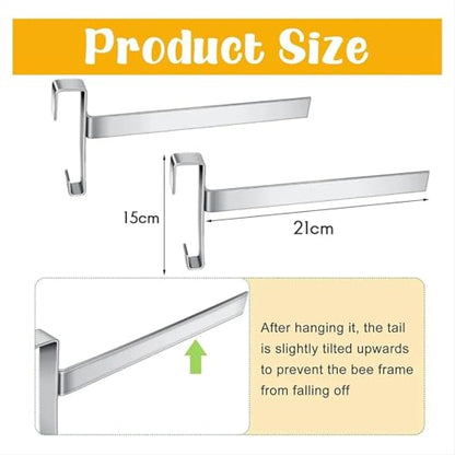 2 Pcs Beehive Frame Holder,Stainless Steel Beehive Frame Perch,Full Frame Capacity Beekeeping Frame Support Bracket Rack