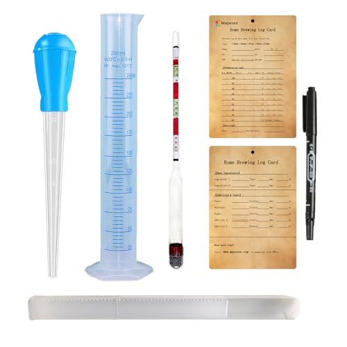 Triple Scale Hydrometer Alcohol Tester Kit for Home Brewing - Test Jar, Pipette & Log Card Included - Gravity, Brix & ABV Tester for Beer, Wine, Mead & Cider Making