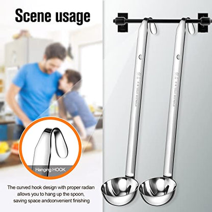 Cunhill 5 Pcs Soup Ladles Stainless Steel Serving Ladles with Long Handle for Serving, Cooking, Stirring, Portioning Kitchen Restaurant Accessories(3 oz) - size: 3 oz