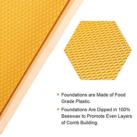 8-Frame Beehive Box Langstroth Medium Super Bee Box for Sale Wax Coated Bee Hives Includes Wooden Frames & Waxed Foundations - style: Assembled