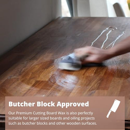 Specialist Cutting Board Wax by the Block & Board Company | Food Grade Finishing Wax for Wood, & Butcher Block, Countertop and Utensils | Preserves Wood | Food Grade Cleaning Solution | 8.5oz/250ml - size: Wax