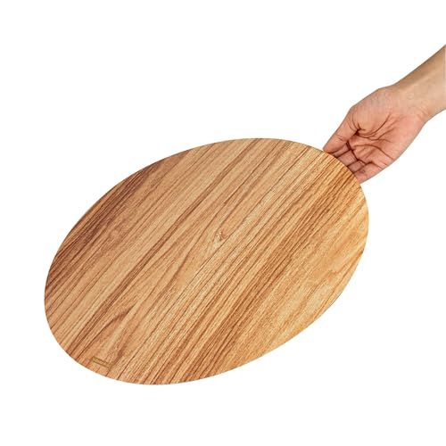 Cater Tek 13.8 Inch Charcuterie Boards, 10 Faux Wood Cheese Boards - Round, Stackable, Paper Cardboard Charcuterie Boards, Disposable, For Serving At Catered Events - Restaurantware - color: Natural, size: 13 3/4"