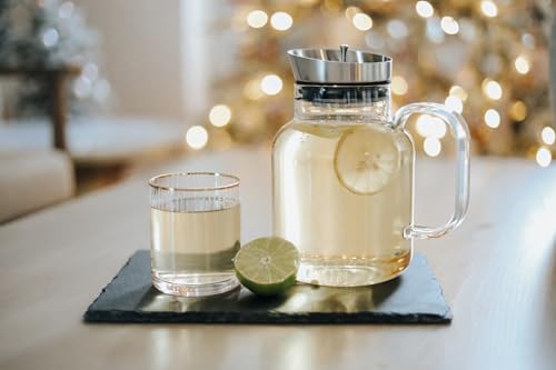 Teabloom 100% Plastic-Free Large Multi-Brew Borosilicate Glass Teapot + Kettle + Pitcher – Steep and Serve Hot Tea, Iced Tea, Cold Brew Tea and Fruit Infused Water – Legacy Tea Maker