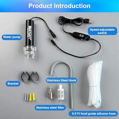 Food Grade Electric Water Transfer Pump Siphon Self-Priming Small Water Pump Portable USB 5V 2L/Min Adjustable Flow for Home Brew Wine, Beer, Kombucha, Ice Maker, Bottled Water, Coffee, Cooking - color: Usb-5v-water Pump