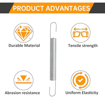 2 Pack 540183#61 4 Inch Double-Hook Tension Spring, Spring Steel | Small Extension Spring for Automotive, Household, Toys & Hardware Replacement Parts