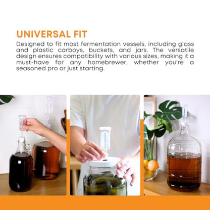 Fastrack Airlocks for Fermenting | S-Shaped Airlock for Wine and Beer Making | BPA-Free Set for Brewing Wine, Beer, Pickles & More | Transparent Set of 3 - size: Airlock (Pack of 3)