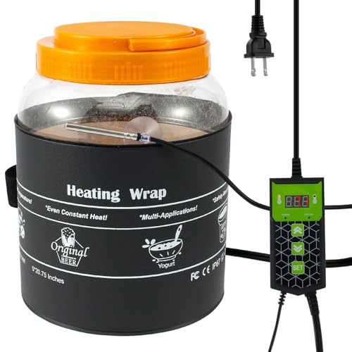 Kombucha Heating Wrap Even Heating Kombucha Jar Heater Wrap Waterproof Fermentation Heating Pad Fermentation Heater Wrap with Precise Temperature Control for Home Fermentation 5.5×20.8in