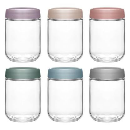 Xileanalee Overnight Oats Containers with Lids 6 Pack-16 Oz Mason Jar with Lids-Overnight Oats Jars Glass Food Storage Containers for Chia Seed Pudding Salad Cereal Coffee Spices - size: 6