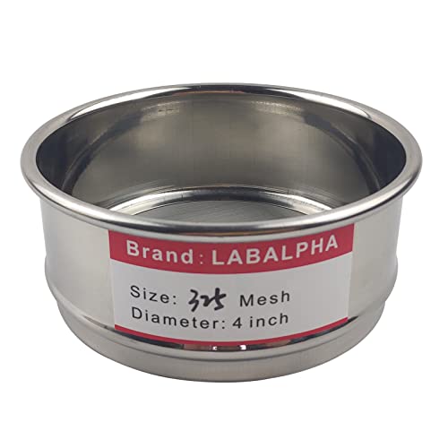 LABALPHA 325 Mesh Lab Sieves, Test Sieve #325 Mesh, 4'' Diameter, 304 Stainless Steel Wire Cloth (0.045mm) - size: 325 mesh (0.045mm)