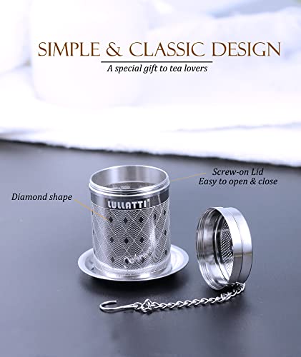Tea Infuser (1 Pack), Extra Fine Mesh Loose Leaf Tea Steeper with Diamond Pattern & Extended Long Chain, 18/8 Stainless Steel Tea Ball Strainer for Brewing All Kinds of Tea - color: 1 Pack, size: Small-Diamond