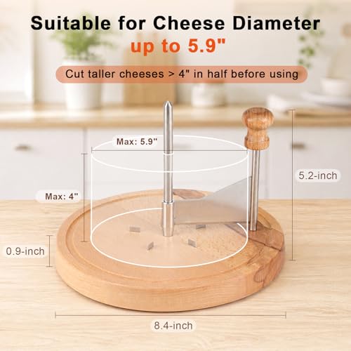 Cheese Curler Wheel, Stainless Steel Curly Cheese Shaver Flower Maker Slicer with Cutter Blade Wooden Base for Restaurants Cafes Dessert Kitchen Use Tools Utensils Gadgets Accessories