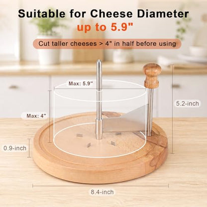 Cheese Curler Wheel, Stainless Steel Curly Cheese Shaver Flower Maker Slicer with Cutter Blade Wooden Base for Restaurants Cafes Dessert Kitchen Use Tools Utensils Gadgets Accessories