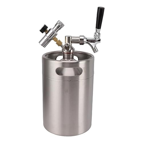 5L/170Oz Mini Keg Growler 150PSI Pressure Regulator Portable Pressurized Stainless Steel Home Keg System Kit Mini Keg Dispenser for Homebrew, Craft and Draft Beer