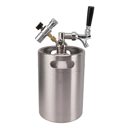 5L/170Oz Mini Keg Growler 150PSI Pressure Regulator Portable Pressurized Stainless Steel Home Keg System Kit Mini Keg Dispenser for Homebrew, Craft and Draft Beer