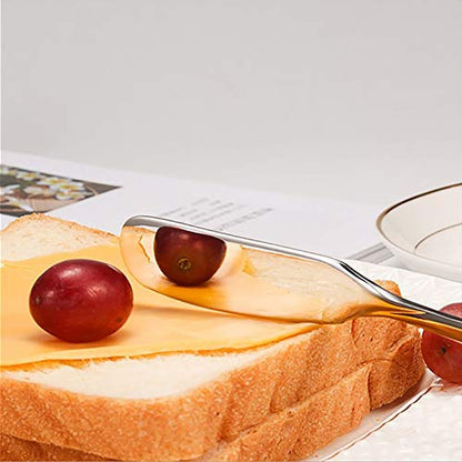 VANRA Cheese Spreader Knife Set 4-Piece Stainless Steel Butter Knife Small Sandwich Condiment Jam Bread Cream Canape Knives Spatula 6.5-inch - size: Sleek Tip