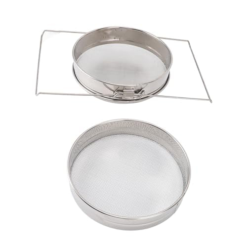 Double Sieve Honey Strainer Stainless Steel Mesh Filter Equipment for Home Beekeeping 2 Units