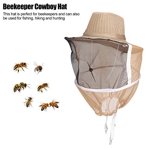 HERCHR Beekeeper Beekeeping Hat, Beekeeping Veil Hat with High Visibility Veil for Bee Keeping Supplies, Face Head Protector