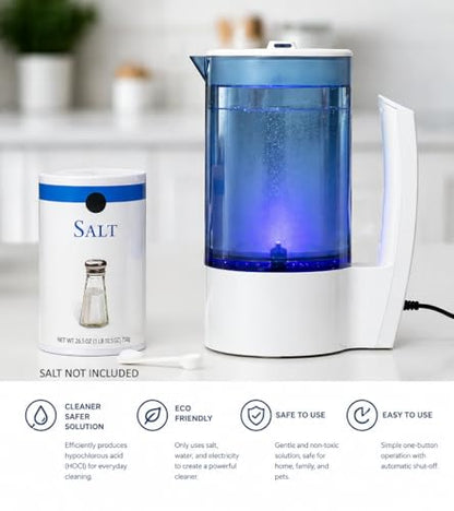 Eco One Portable Hypochlorous Acid (HOCL) Generator Machine, DIY Multi-Purpose Cleaner & Disinfectant, Includes Test Strips, Microfiber Cloth and Fine Mist Sprayer