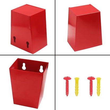 Red Beer Bottle Cap Catcher Wall Mounted Narrow Stainless Steel Soda Cola Top Collector Remover 3-1/2" Mountable with Screws - color: Red