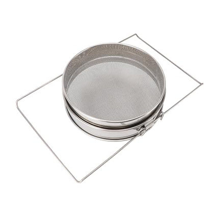 Stainless Steel Honey Strainer Double Sieve, Beekeeping Honey Filter with Extendable Arm, Dual Mesh Debris Strainer for 5 Gallon Buckets, Rust - Stainless Steel Bee Equip