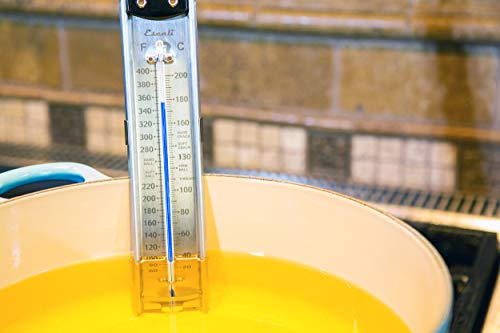 Escali Deep Fry Stainless Steel Paddle Candy Thermometer, Heat Resistant Handle, and Hand-Free Clip, Temperature Indications - style: Paddle