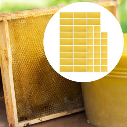 20 Pack Waxed Coated Foundation Sheets for Beekeeping, 16.65 X 5.51 Inch Beeswax Foundation Sheets, Plastic Bee Hive Foundation Sheet (20, Yellow)