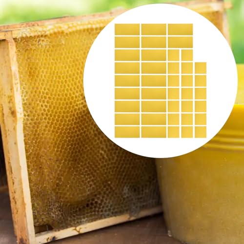 20 Pack Waxed Coated Foundation Sheets for Beekeeping, 16.65 X 5.51 Inch Beeswax Foundation Sheets, Plastic Bee Hive Foundation Sheet (40, Yellow)