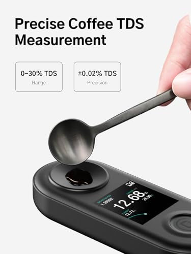 Coffee Brewing Control System – Coffee TDS Refractometer and Digital Scale with Timer, 0.02% Precision, 0.1g Resolution, Smart App, Rechargeable, Ideal for Pour Over and Espresso