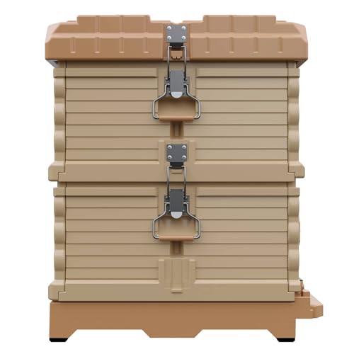 Apimaye Ergo Insulated Tan Double Brood Box Beehive Set (Tan Body Yellow Entrance)