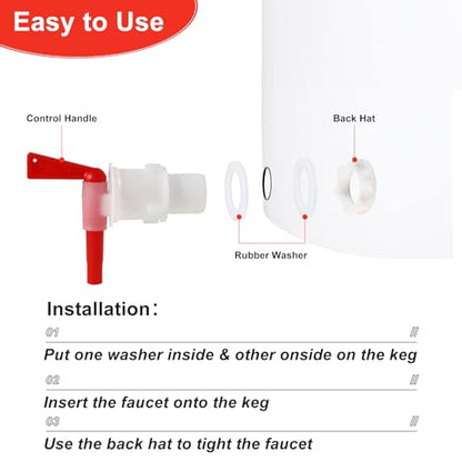 Plastic Spigot Bottling Spigot, 4PCS Beer Faucet Tap Plastic Spigot for 5 Gallon Bucket Beer Fermentation Spigot Homebrew Bucket Fermenter - color: Red, size: 4PCS