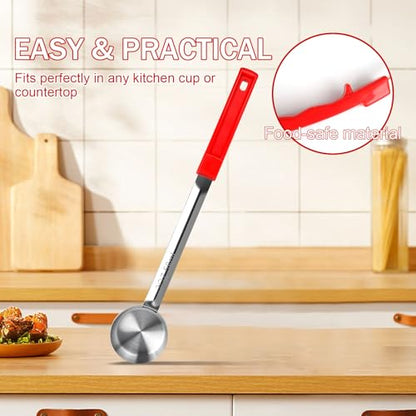 2 Ounce Solid Stainless Steel Portion Control Ladle Spoon -Pizza Sauce Serving Spoons Portion Ladle for Sauces, Perfect for Weight Watchers, Buffets, Parties - size: 2 Ounce, style: 1 PCS