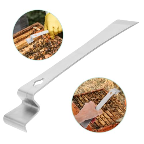 Stainless Steel Beekeeping Hive Scraper Tool with Curved Head for Scraping Beeswax and Propolis, Sturdy Handheld Hive Tool for Beekeepers in Beekeeping Supplies